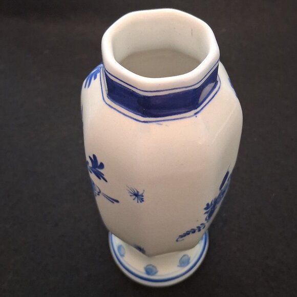 Royal Delft Hand Painted 5.5" Octagonal Vase 1969 De Porceleyne Fles MH van Oort - Picture 5 of 7